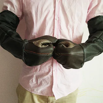 

Pet Accessories anti bite Leather Gloves catch Protective Thick Cowhide Animal Mastiff Bite Gloves Pets Training Feeding Tools