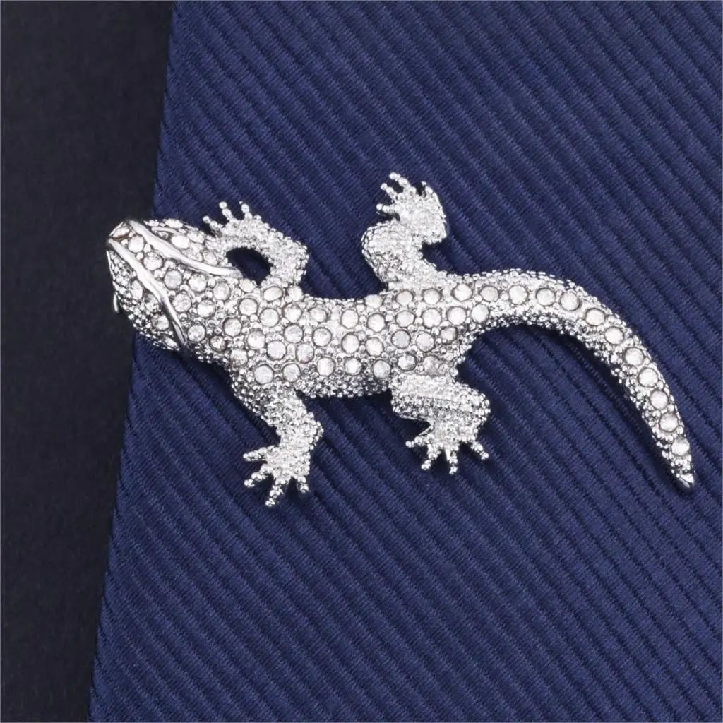 Hi-Tie fashion Metal Men Tie Clip Gentlemen Classy Crystal Bar Clasp Pin Crocodile Designer Wedding Jewelry | Аксессуары для