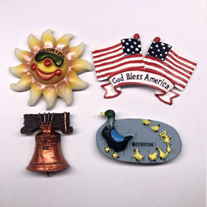 Магниты страны на холодильник туристические аттракционы США сувенир наклейка