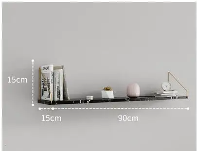 Настенная полка без пробивки настенная Tieyi Гостиная ТВ украшение на стену спальня настенная книжная полка одно слово перегородка - Цвет: 5