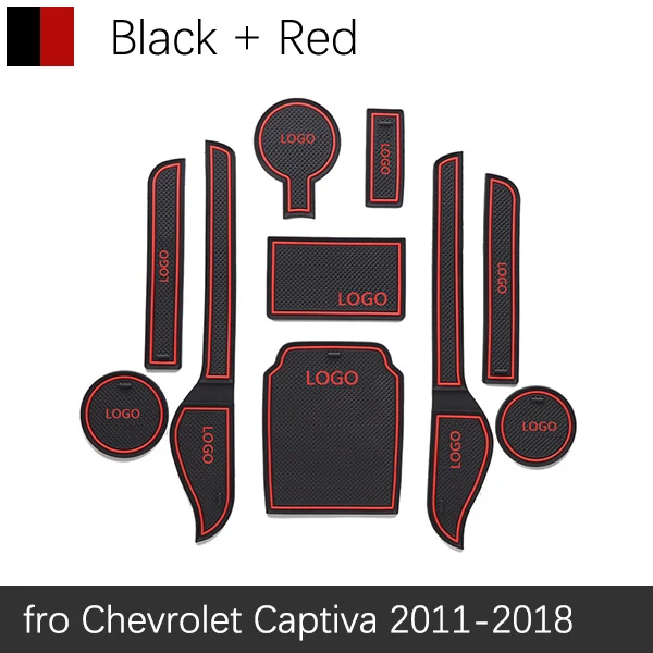 Противоскользящий резиновый коврик для шевроле каптива 2011 2012 2013 коврик для двери наклейки - Название цвета: Red
