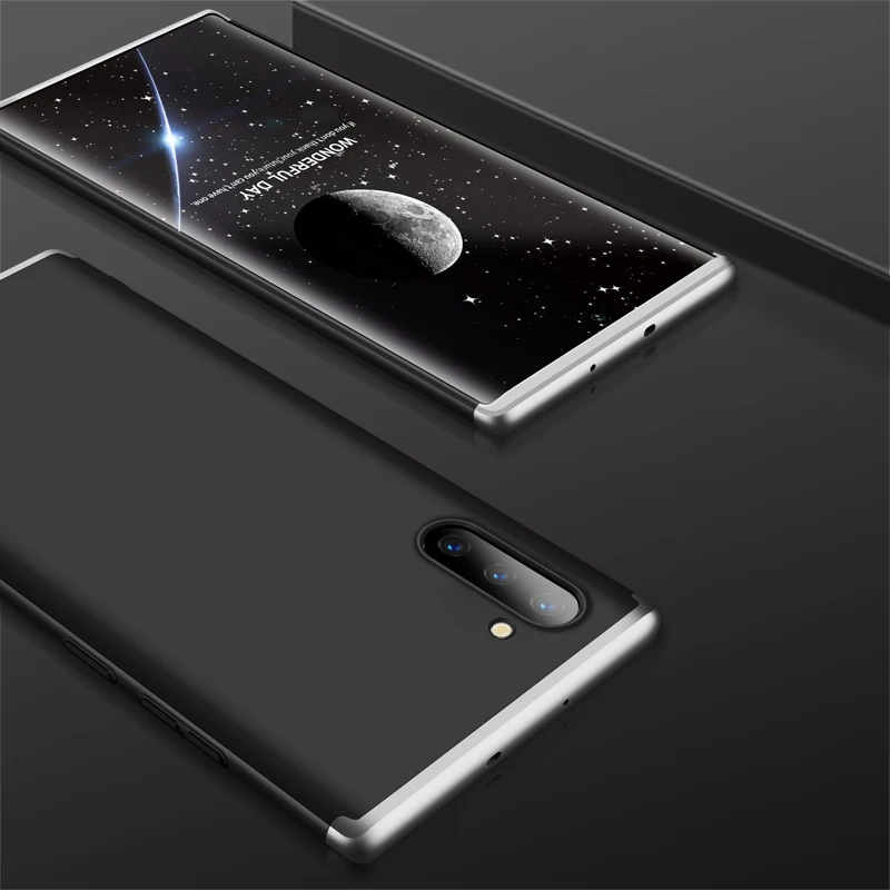 Для samsung Note10 5G 360 Полное покрытие 6," для samsung Galaxy Note 10 чехол жесткий 3 в 1 матовый армированный гибридный защитный чехол для телефона - Цвет: Silvery and Black