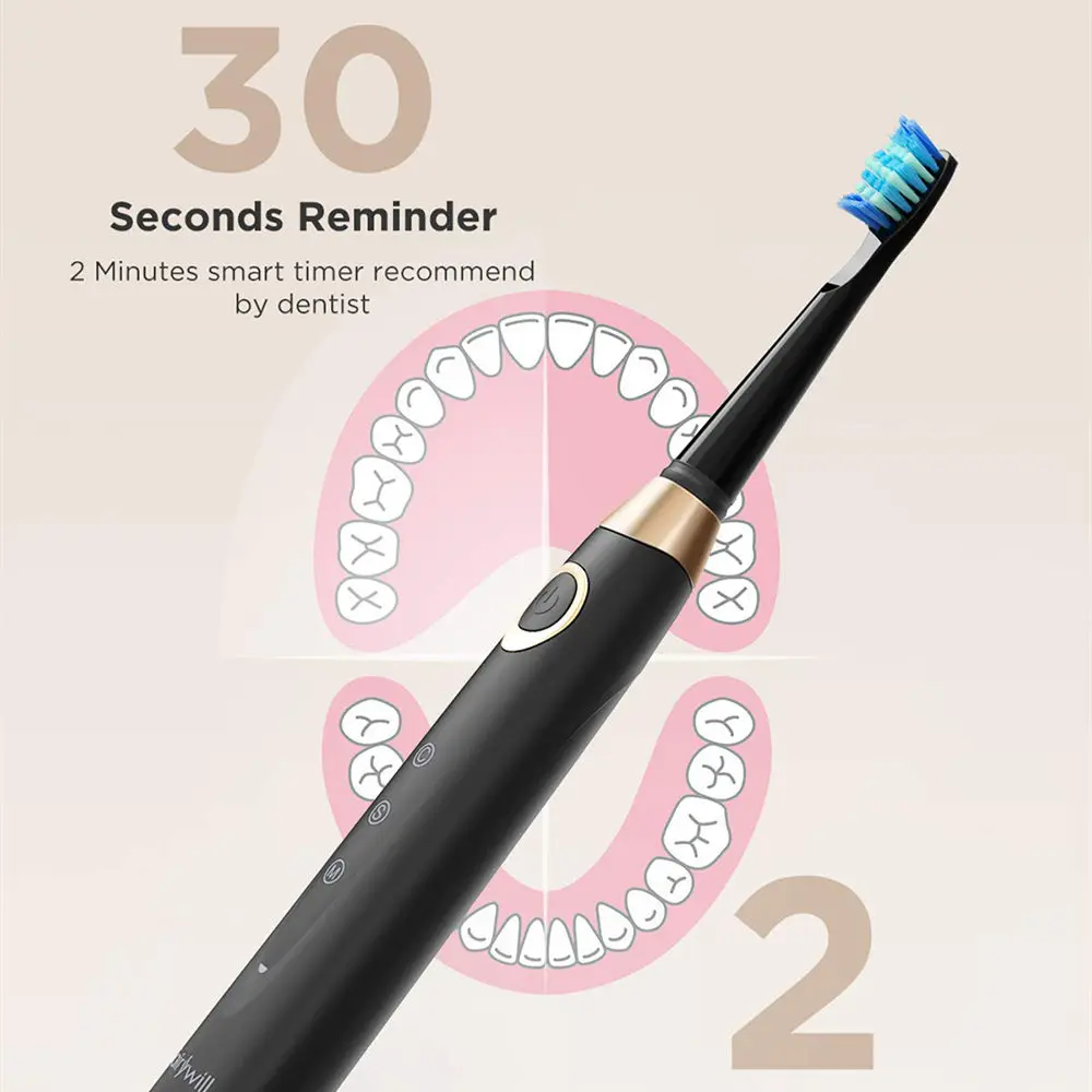 Fairywill Electric Sonic Toothbrush 5 Modes Replacement Heads Waterproof Rechargeable Powerful Cleaning Soft Heads Toothbrush electric toothbrush