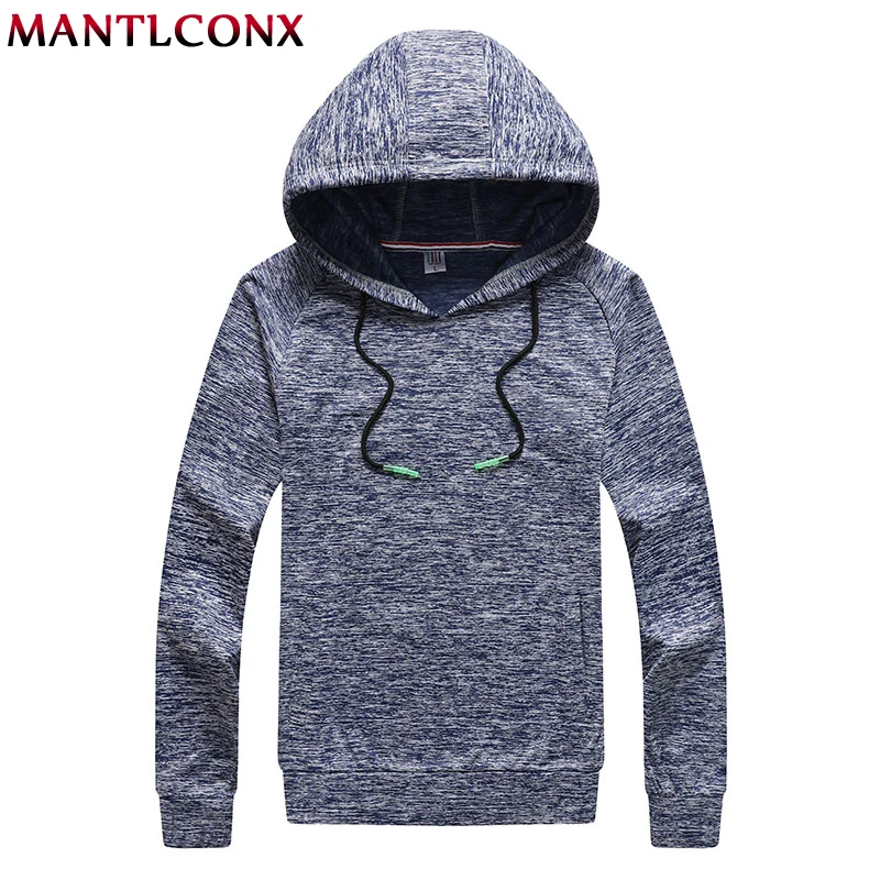 Мужская толстовка с капюшоном MANTLCONX однотонная быстросохнущая Спортивная кофта