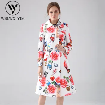 

High quality Trench coat Women Covered Button Belt Fashion print Long Trench coat Female 2020 Spring New Streetwear Outerwear