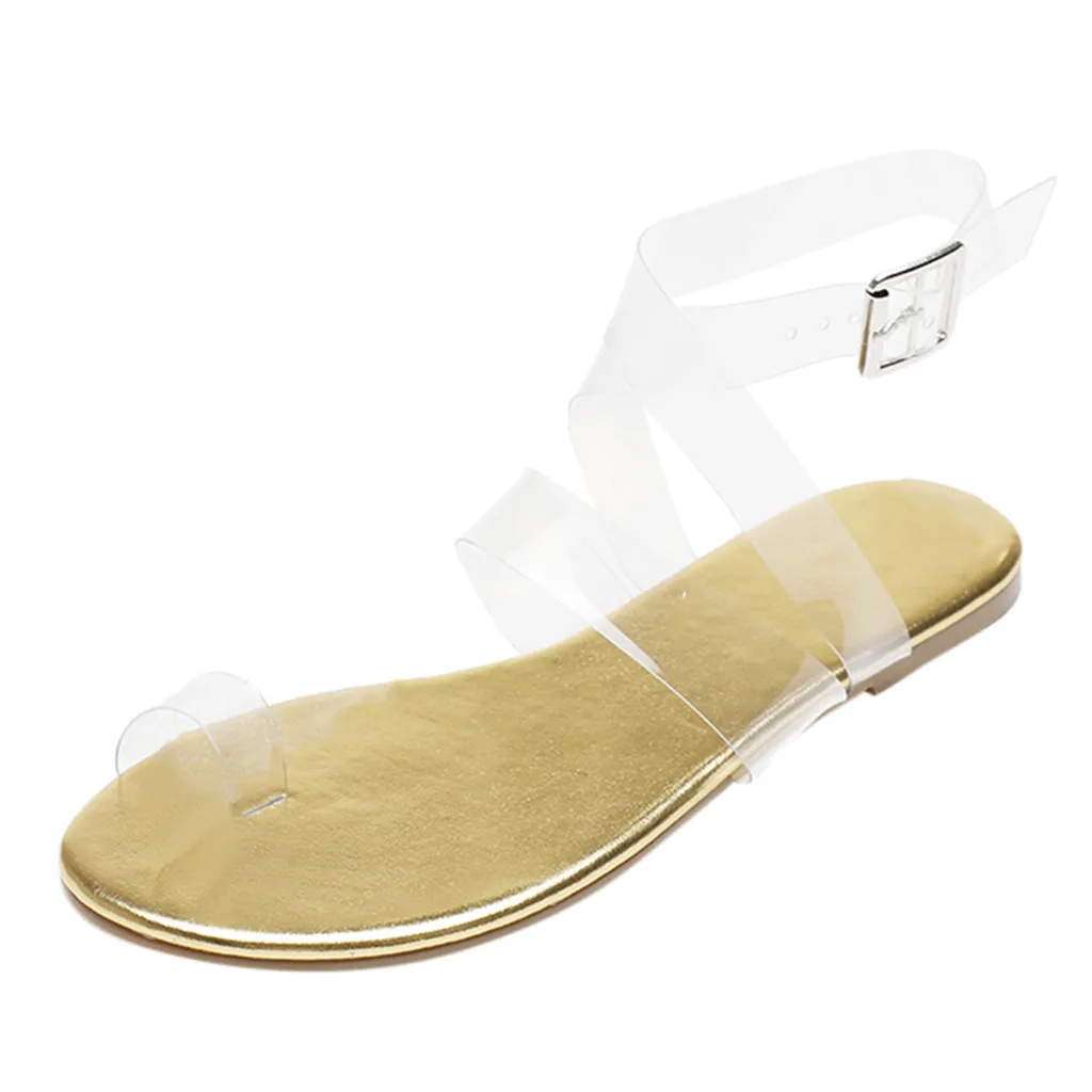 transparent strap shoes