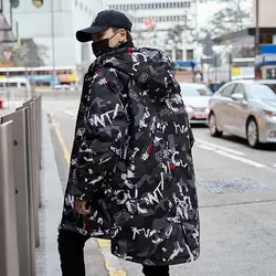 Новое поступление 2019, Зимняя Теплая мужская камуфляжная куртка с капюшоном, модная камуфляжная куртка в стиле хип-хоп, плотное хлопковое