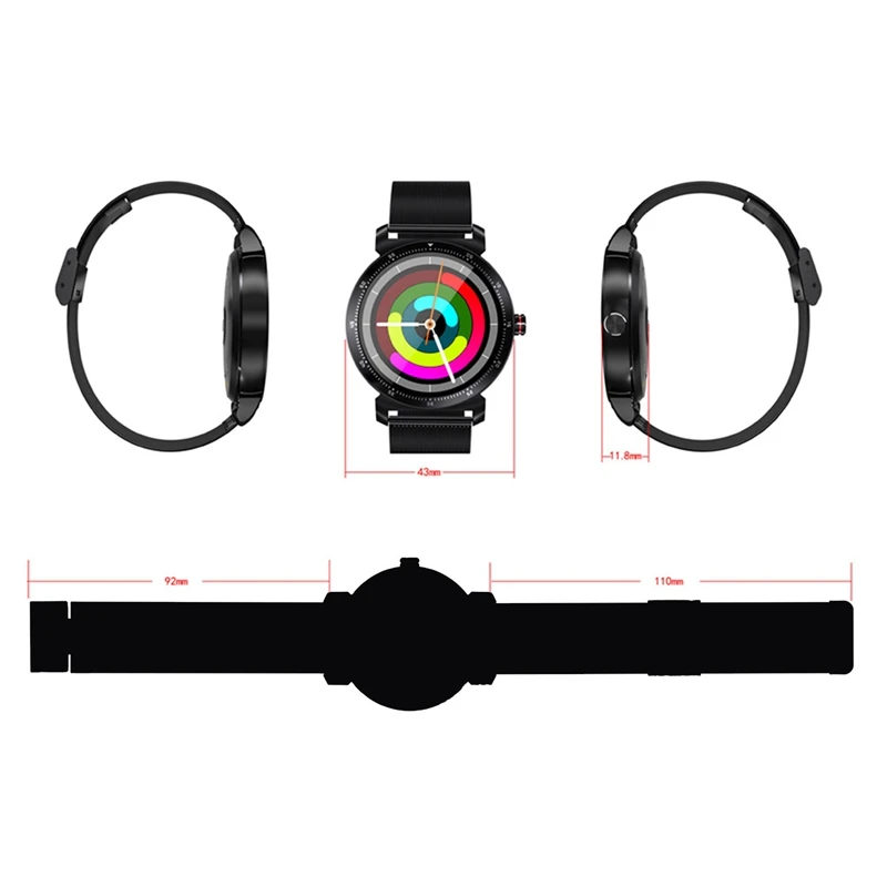Смарт-браслет K88H Plus, Bluetooth 4,0, Смарт-часы, водонепроницаемые, мониторинг сердечного ритма, кровяное давление, спортивные Смарт-часы