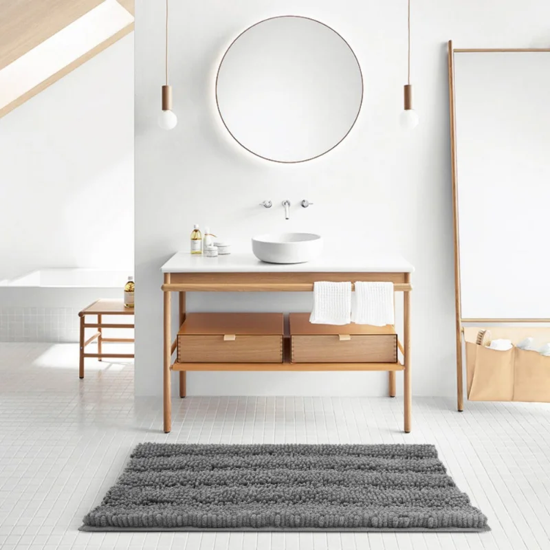 

New Designed Household Room Door Mat Fashion Concise Solid Room Decor Anti-Slip Floor Mat Soft Carpet Foot Pad Rug N