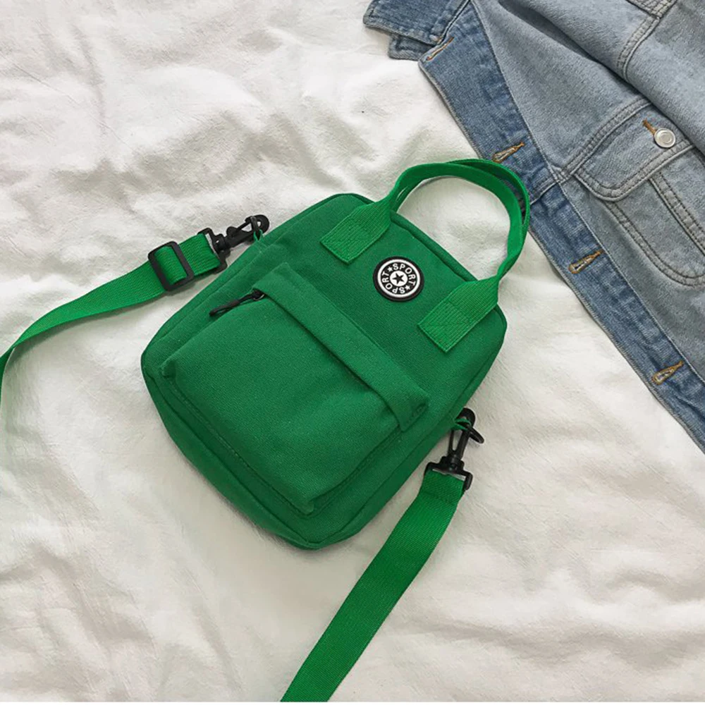 Женский рюкзак в Корейском стиле, Одноцветный школьный рюкзак из парусины для девочек-подростков, студентов, мужчин, Mochila - Цвет: Зеленый