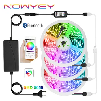 

LED Strip Light SMD5050 Bluetooth RGB 15M Waterproof LED Light Strip12V Smart Phone APP Control RGB Tape Ambilight for Room