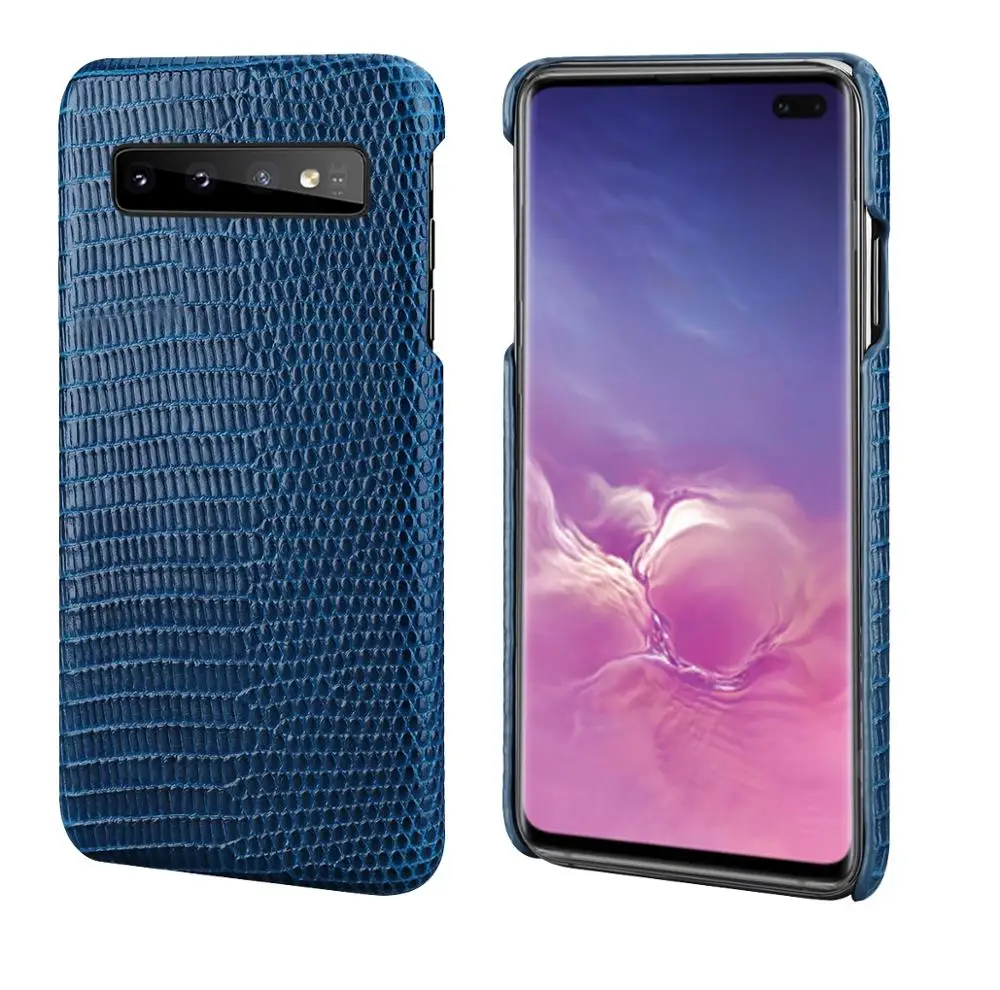 BuzzLee первый слой Воловьей Кожи Ящерицы шаблон задняя крышка для samsung S10 Plus телефон Чехол царапинам телефон чехол для samsung Note9