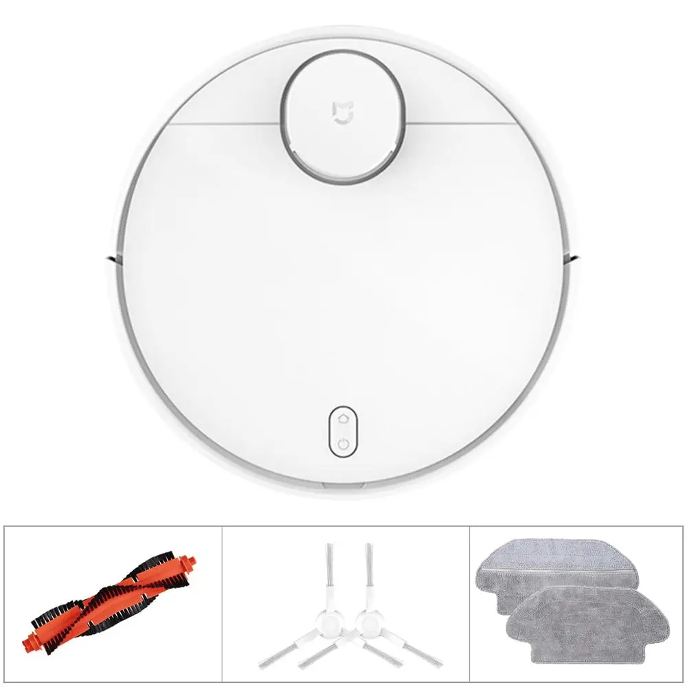 white with Parts 1 Xiaomi STYJ02YM подметальный робот-пылесос 360 градусов лазерное сканирование LDS радар управление с помощью приложения для дома - Цвет: white with Parts 1