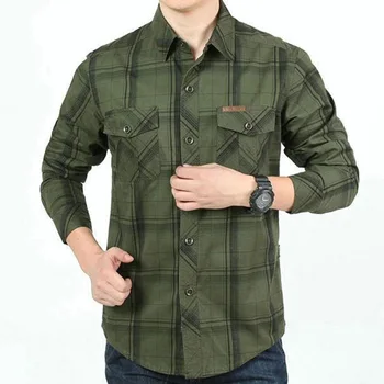 

Fall 2020 new cotton long sleeve shirt, men's loose tooling men's casual shirts a big yards undertakes