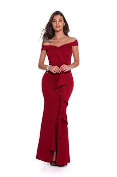 

Women's off-the-shoulder dress sexy flounce bodice ball dress size lace elegant banquet dress