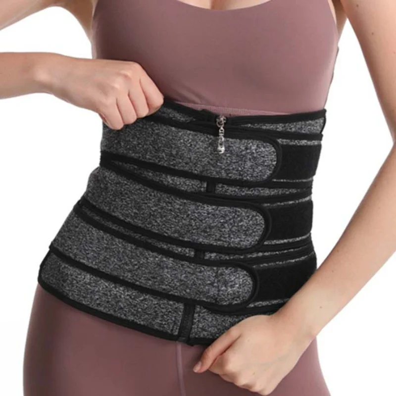 

Neoprene Sauna Waist Trainer Zipper Corset Sweat Belt Female Weight Loss Compression Trimmer Workout Fitness 2020