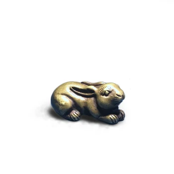 

LAOJUNLU Solid Brass Zodiac Rabbit Pendant Copper Rabbit Small Ornaments