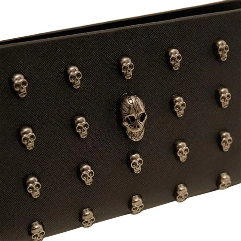 Women Personality Retro Long Section Light Retro Card Package Gimmick Buckle Holders Clutch Wallet#E