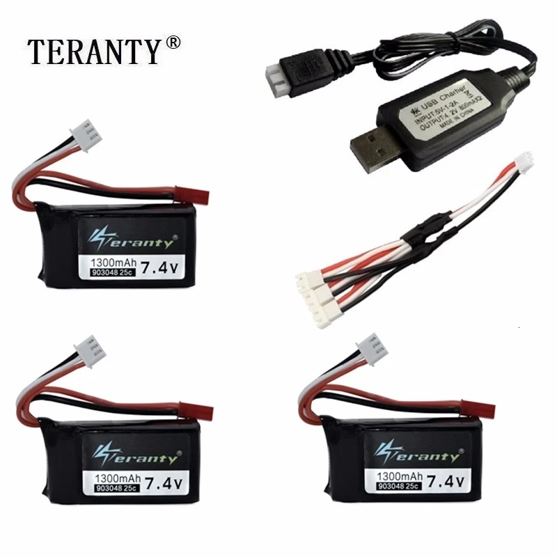 Обновленный аккумулятор LiPo 7 4 в 1300 мАч + зарядное устройство для Wltoys V353 A949 A959 A969 A979