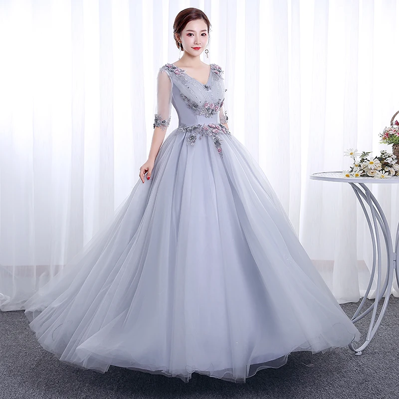 Это Yiya свадебное платье с коротким рукавом и аппликацией плюс размер Robe De Mariee v-образным вырезом элегантные свадебные тюлевые Бальные платья CH208