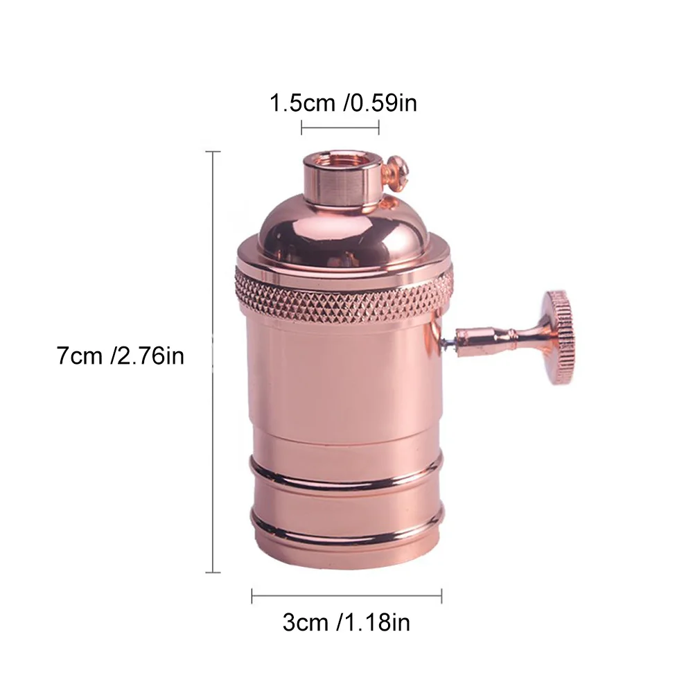 

light socket Vintage Lamp Base E26/E27 Light Socket Bulb Holder Antique Copper Lamp Light Brass Pendant Fittings Fixture