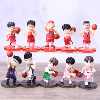 

5Pcs/Lot SLAM DUNK Shohoku Basketball Player Figures Toys Hanamichi Rukawa Kaede Sakuragi Figure Model Toys