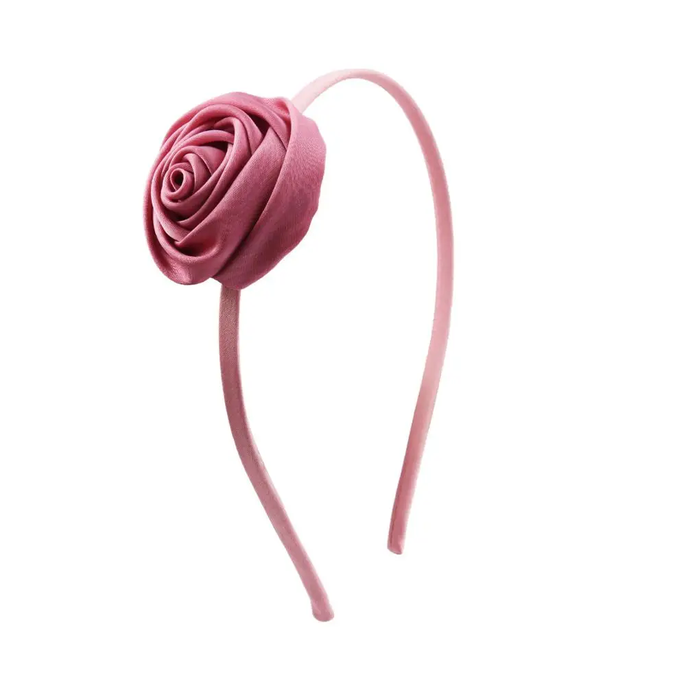 Pink headband Meimile цветок оголовье для девочек цветочные аксессуары для волос цветок розы повязка на голову для детей праздничные подарки - Цвет: Pink headband