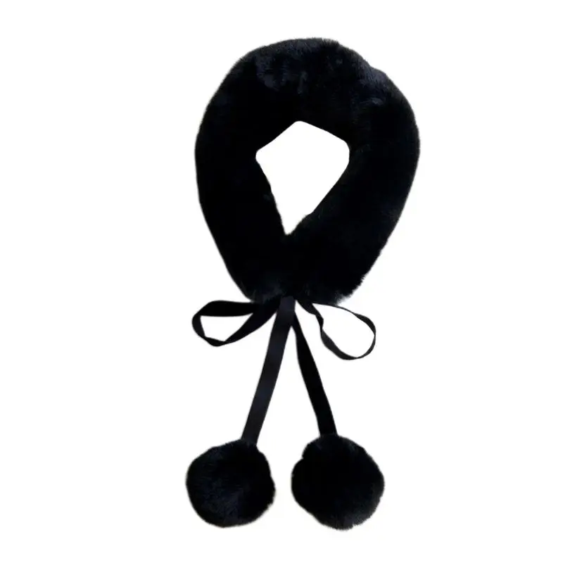 Для женщин теплые имитация норки меховой воротник, шарф-воротник сохраняет шею шаль Обёрточная бумага