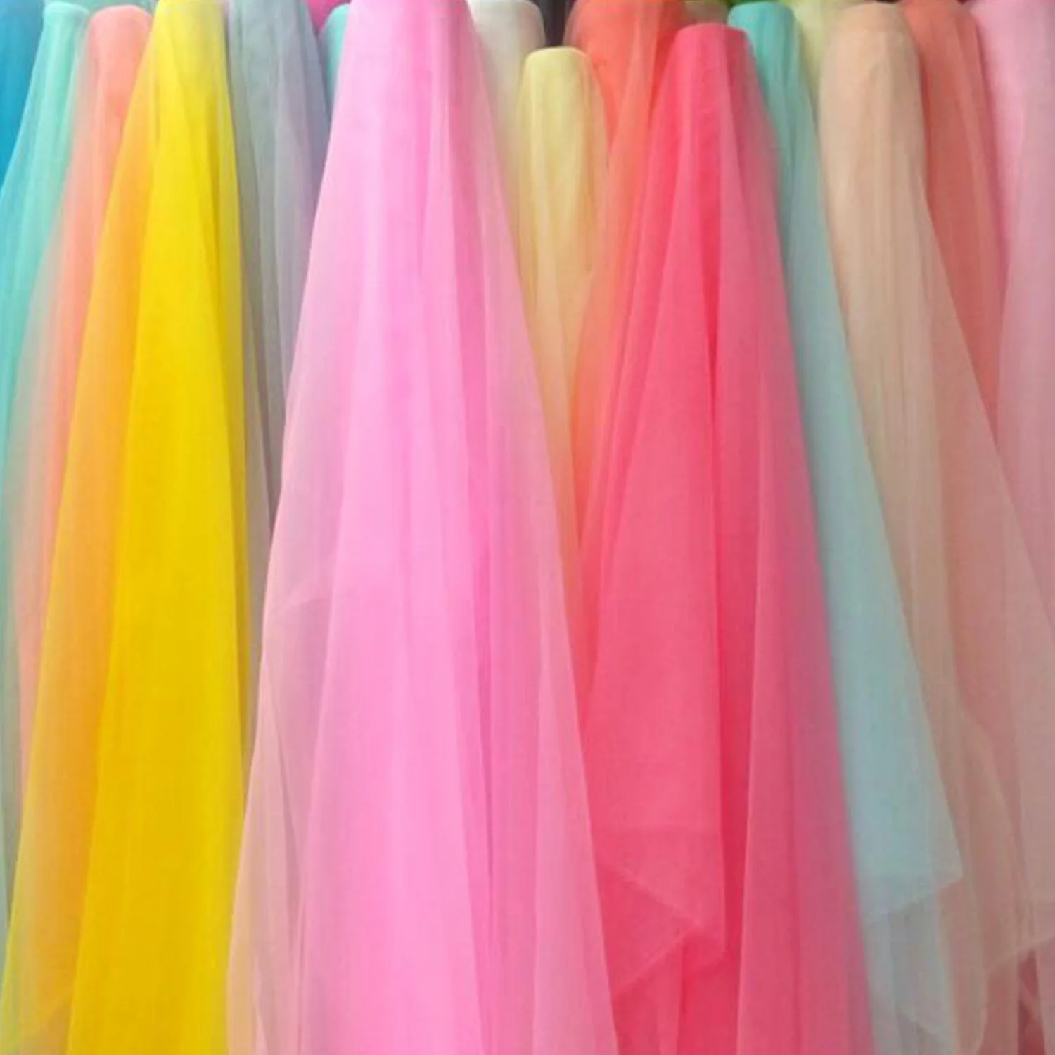 5 메터/몫 부드러운 모기장 거즈 Organza 패브릭 솔리드 컬러 커튼 메쉬 지상 Tulle 롤 웨딩 장식