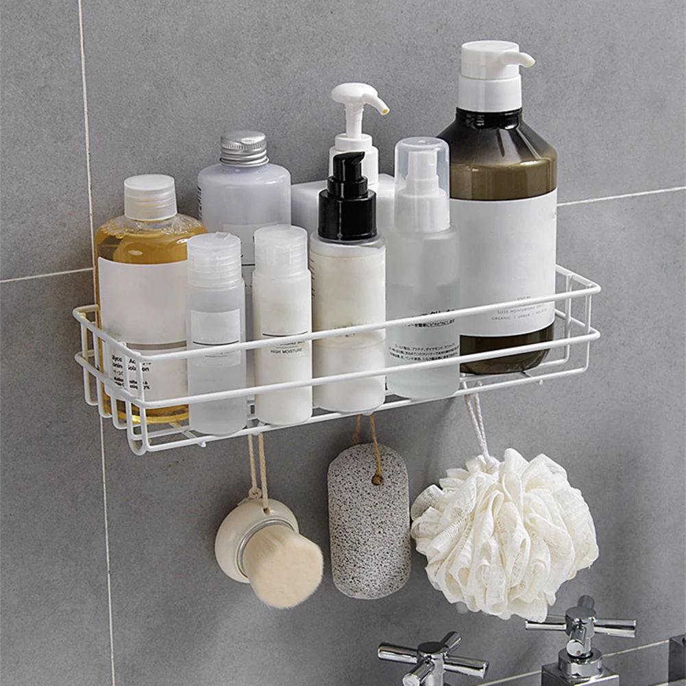 Wall Mounted Bathroom Shelf Floating Shelf Shower Shampoo Hanging Holder  Rack Punch-Free Self-Adhesive Wall Storage Organizer