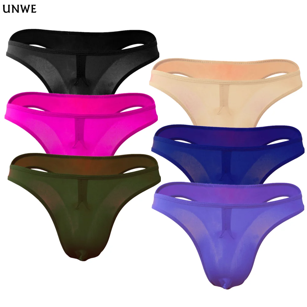 UNWE Ice шелковые трусы-бикини мужское полупрозрачное нижнее белье с заниженной