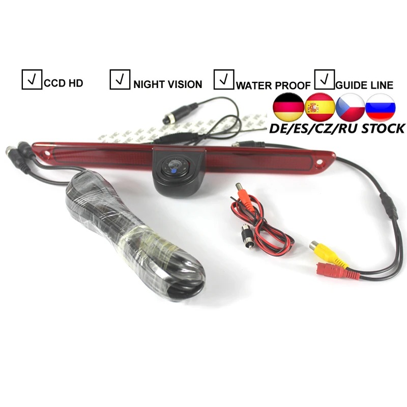 

Car Brake Light Reverse Backup Camera For Mercedes Benz W906 Sprinter Volkswagen VW Crafter LED Light Parking Rear View Camera