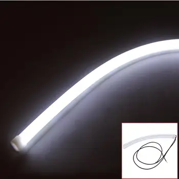 

2X 30CM LED White Car DRL Daytime Running Lamp Flexible Strip Light Soft Tube