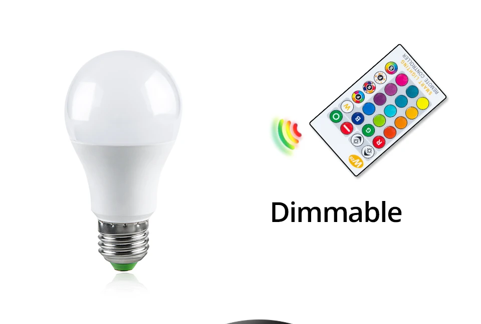 Диммируемая 16 цветов сменная E27 светодиодный RGB лампа 5 Вт 10 Вт 15 Вт 85-265 в RGB Светодиодный светильник с ИК-пультом дистанционного управления для украшения дома