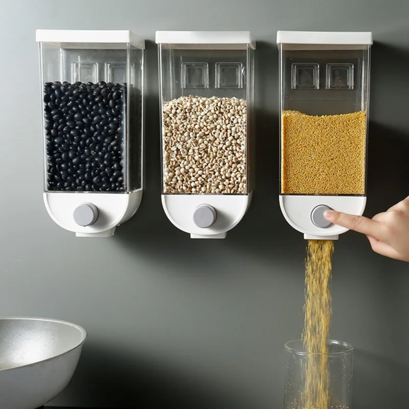 

1000ml/1500ml Grain Storage Box Wall-mounted Tank Home Cereal Bean Rice Container Oatmeal Dispenser