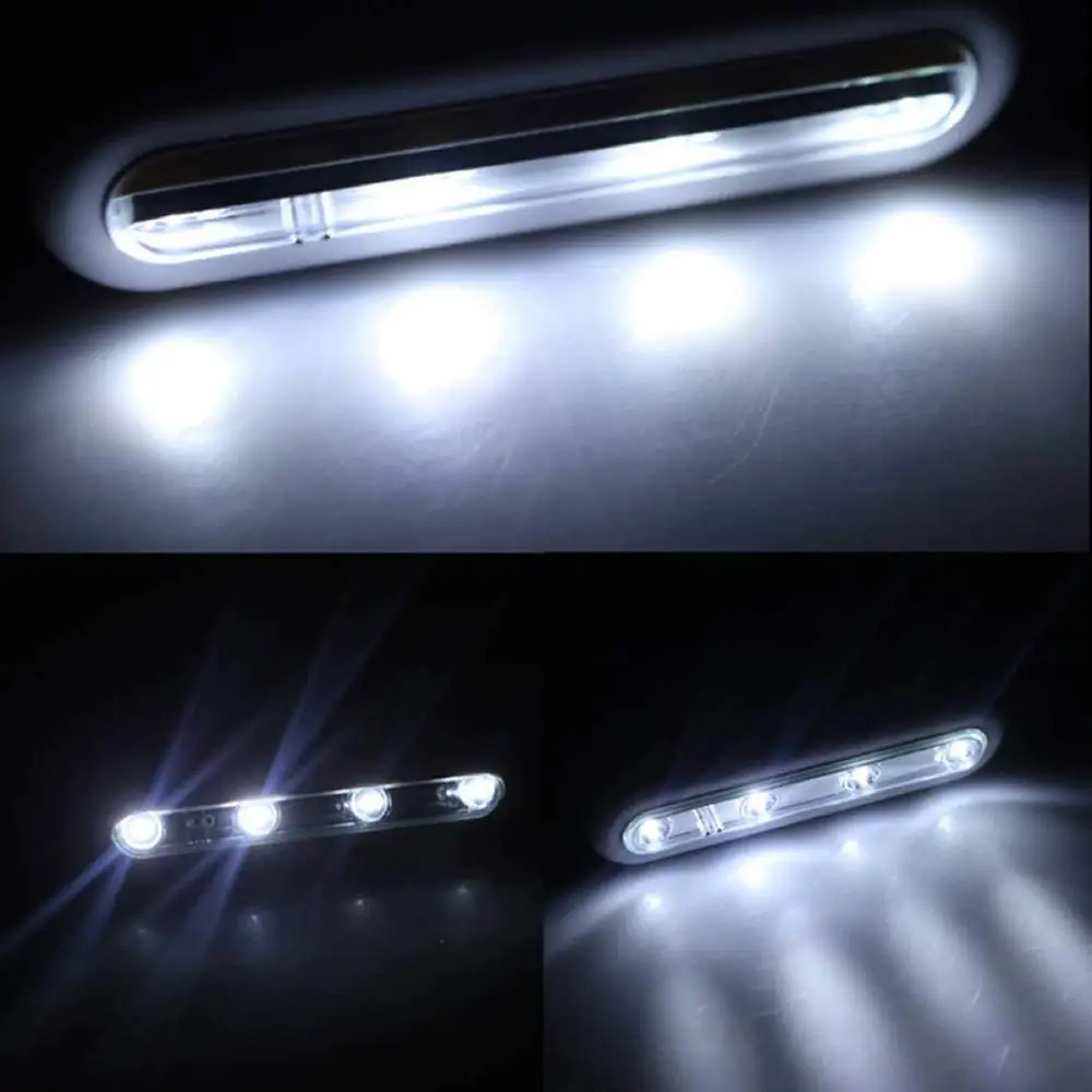4LED беспроводной сенсорный датчик ночник лампа для шкафа кабинетный гараж Attics лестница ночник домашний интерьер батарея работает