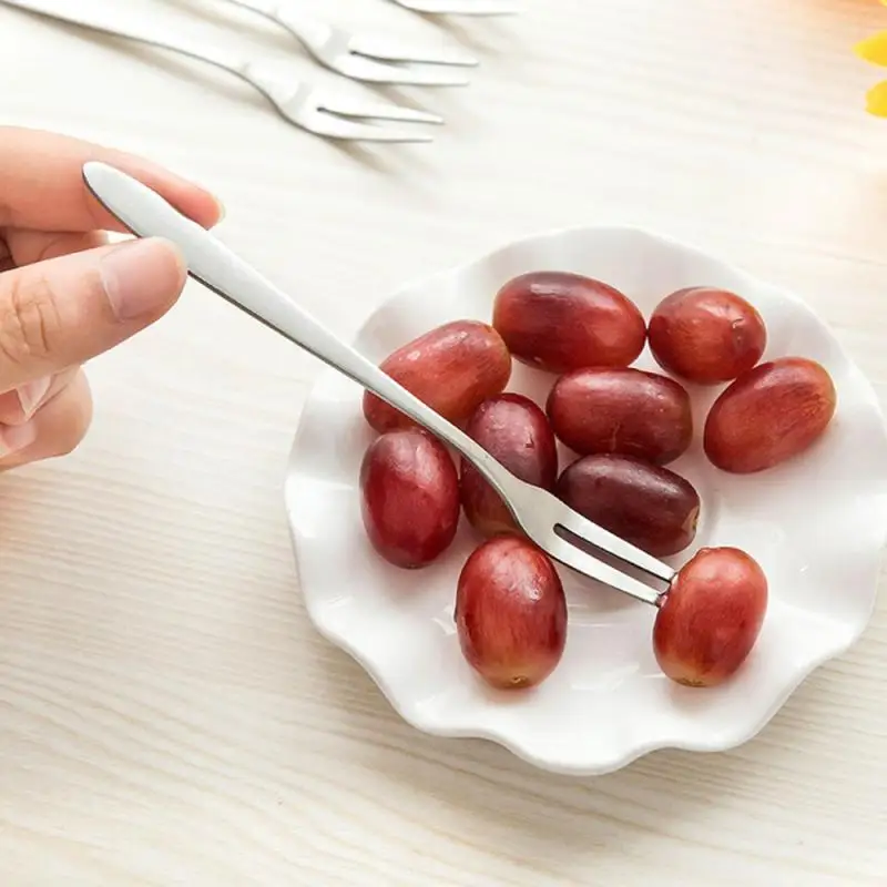 1/3 шт. Нержавеющая сталь плоды вилкой торт Snack десерт салат столовые приборы