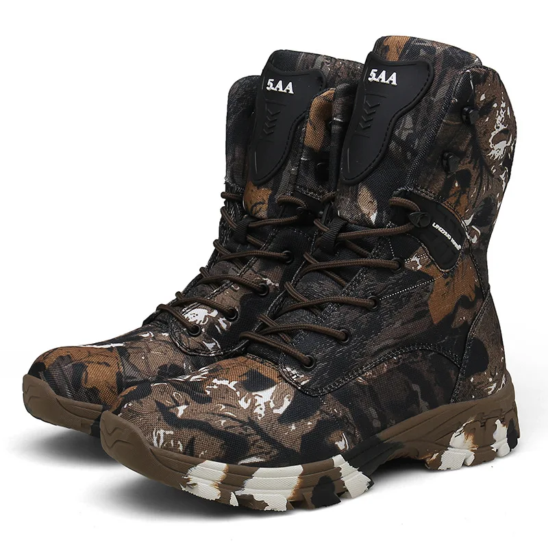 

2019 New Style Hight-top Camouflage Canvas Open Country Combat Boots Combat Boots Tactical Boots