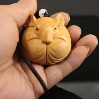 

CQ103 - 2" Hand Carved Boxwood Figurine Netsuke: Lovely Mouse Ball
