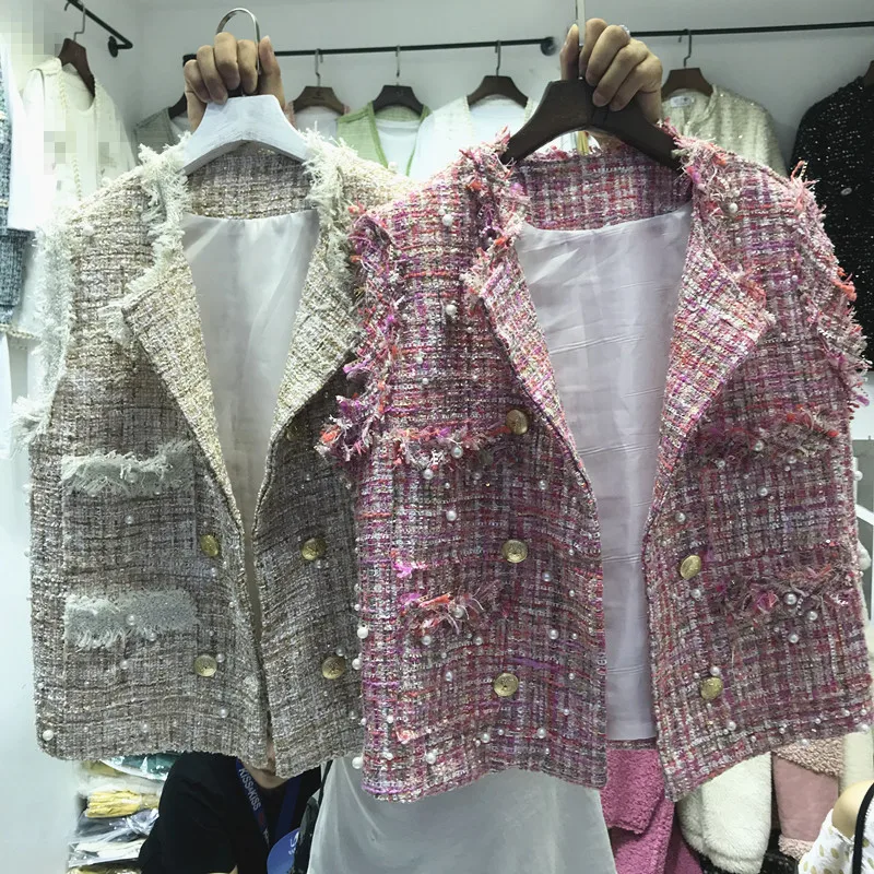 

2019 autumn new beaded star point temperament vest jacket