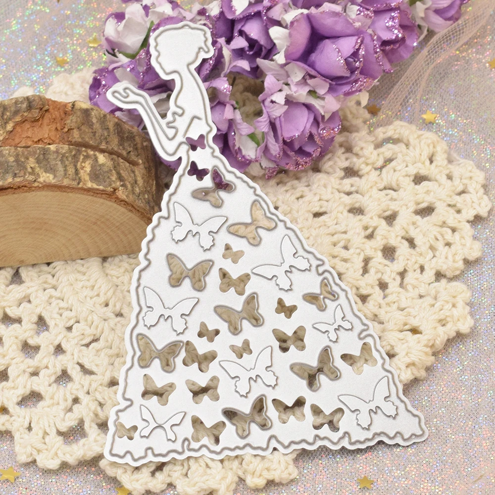 

Lovely Girl Lady Metal Cutting Dies for Scrapbooking Wedding Valentine's Card Craft Paper Embossing Stencils Bride Cutting Dies