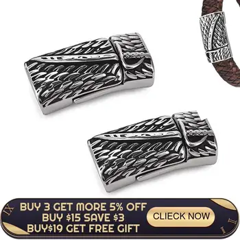 

2pcs Knife Stainless Steel Magnetic Clasps fit 12*6 mm Flat Leather Cord Magnet Buckle Connectors DIY Jewelry Making Components