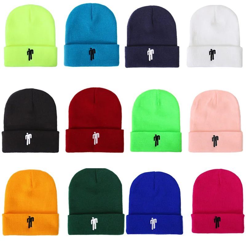 

Unisex Knitted Hats Soft Casual Knitted Solid Sport Beanie Comfortable 1PC Hat Winter Embroidery Bonnet Cap Elastic Warm Autumn