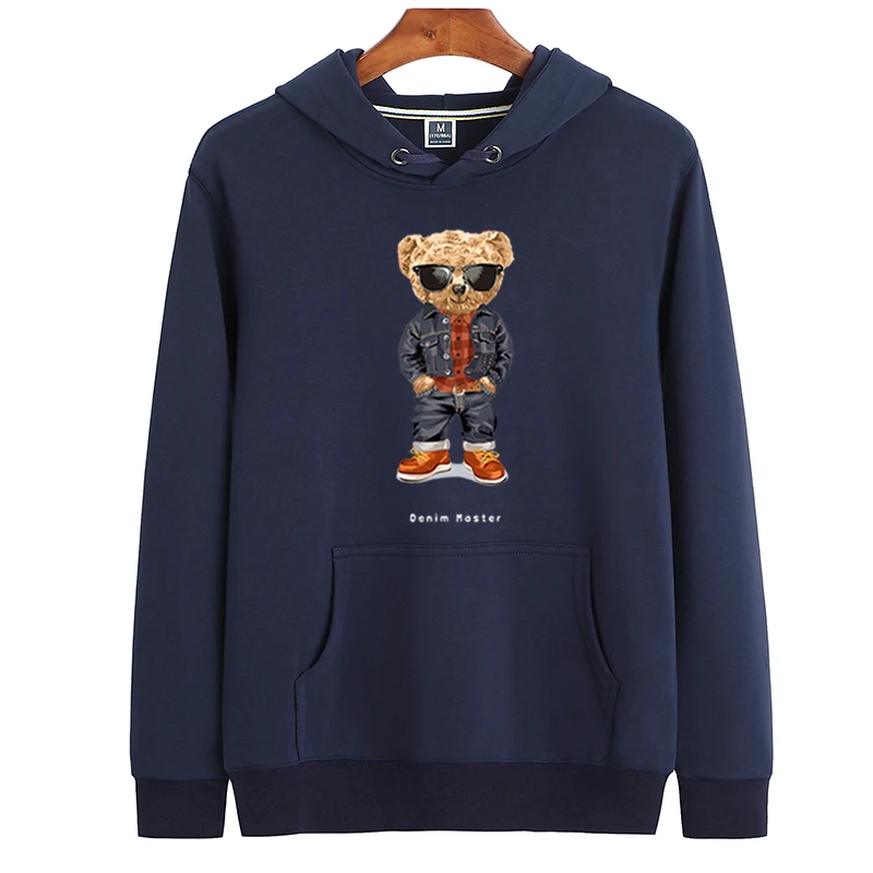 Fashion Creative Gentleman Teddy Bear Sweatshirt Autumn/Winter Thickening Plus-size Men and Women Hoodies Lovers Hoodie S-4XL trendy hoodies for women Hoodies & Sweatshirts