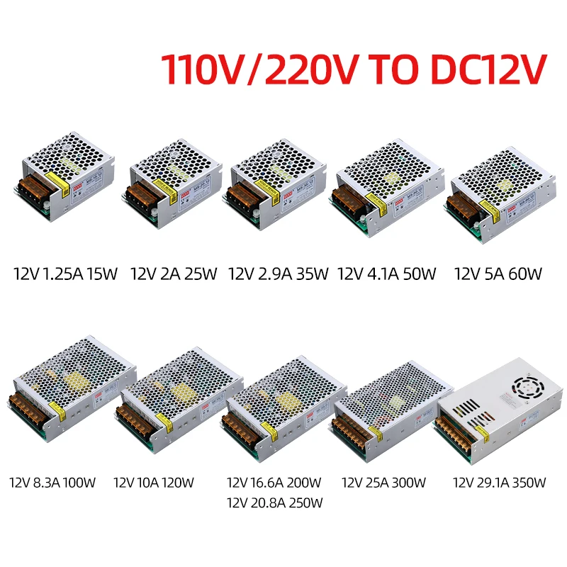NVVV импульсный источник питания 15 Вт 400 AC 110/220 В DC 5 в 12 24 36 48 60 преобразователь