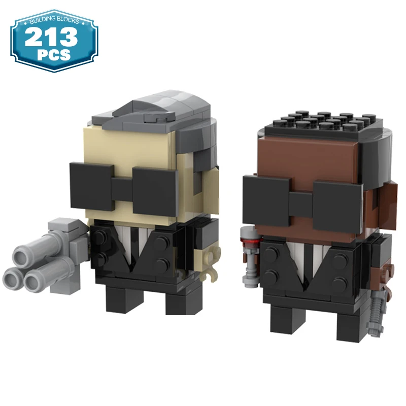 

Игрушка Moc Brickheadz, пистолет, фигурки аниме, набор строительных блоков, фигурки из фильма, кирпичи, убийца боди, кукла, модель, детские игрушки, образование