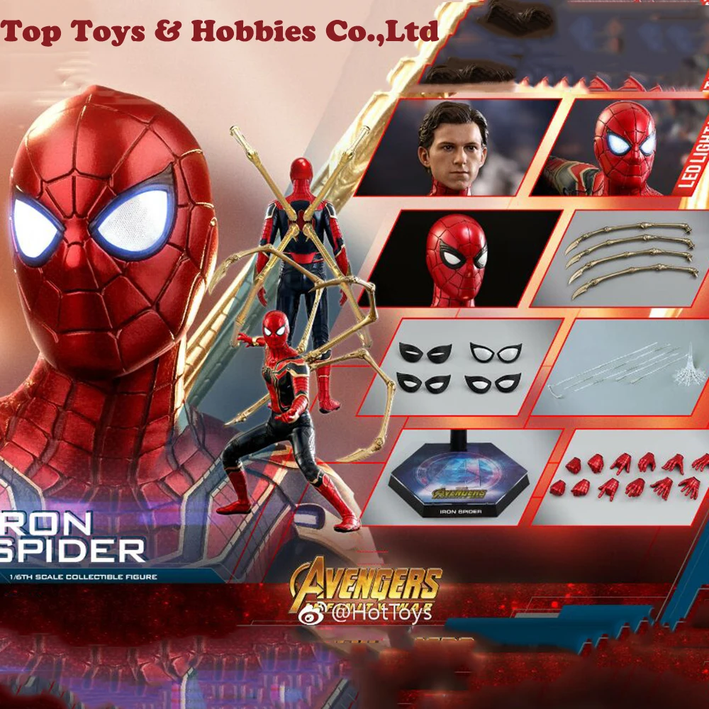 

Full Set Hot Toys MMS482 1/6The Avengers 3 Iron Man Spider Man Figure collection for Fan collection