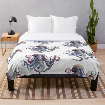 

Octopus Blanket Wool Flannel Plush Blanket Bedspread For office Sherpa Blanket Couch Quilt Cover Travel