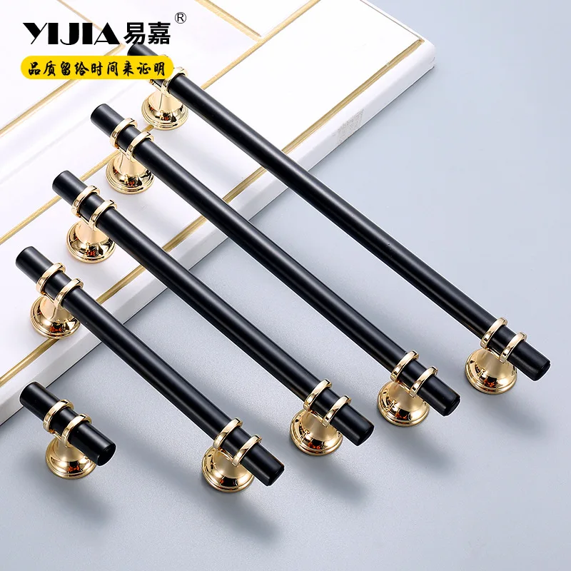 

Yi Jia Cabinet Handle Small Gold Lengthened Hardware Furniture Door Handle Northern European-Style Large Closet Handle Hardware