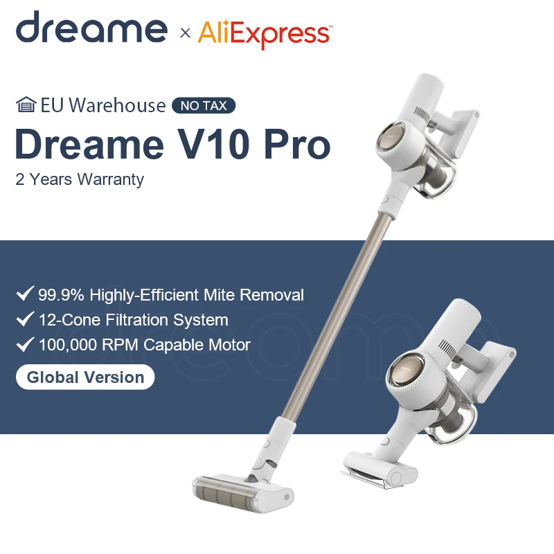 Dreame v10 pro aspirador de pó sem fio 22kpa vácuo grau ciclone filtro portátil sem fio tapete coletor poeira varrer chão